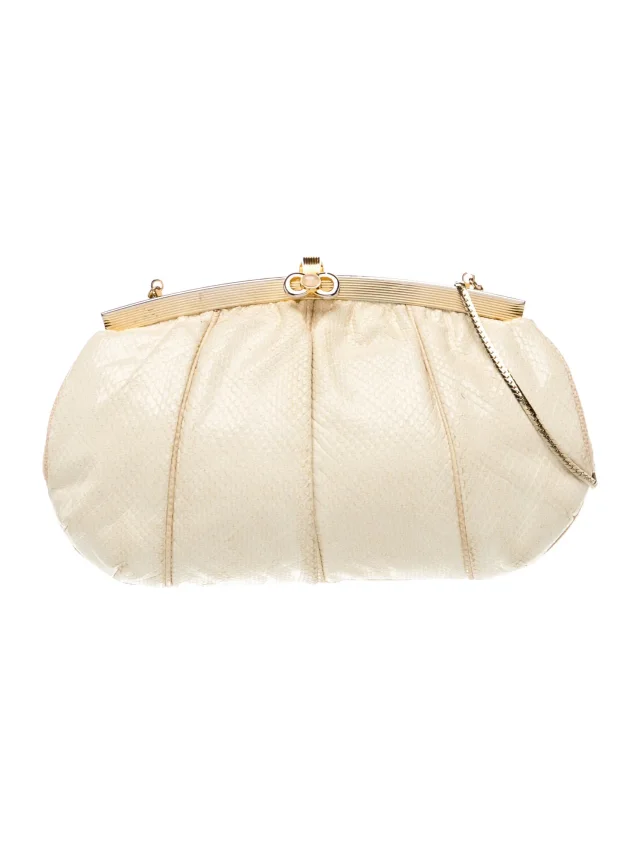 Judith Leiber Embossed Leather Clutch in Leather from The RealReal