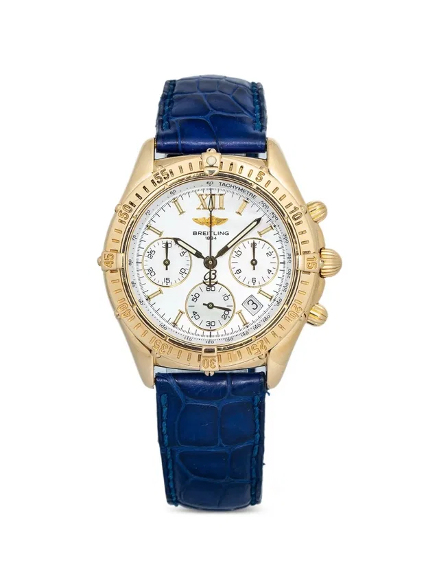 Breitling mother of pearl chronograph 40mm watch - unisex - 18kt Yellow Gold - One Size - White in white from Farfetch