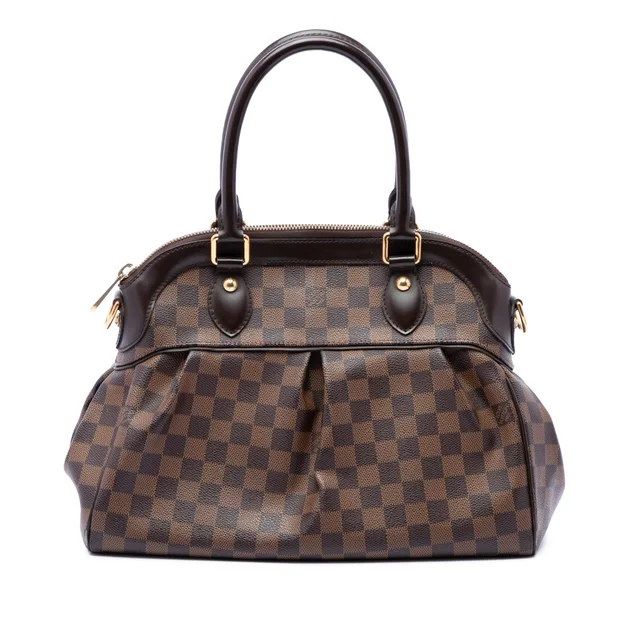 Brown Louis Vuitton Damier Ebene Trevi PM Satchel in Brown Canvas from Designer Revival