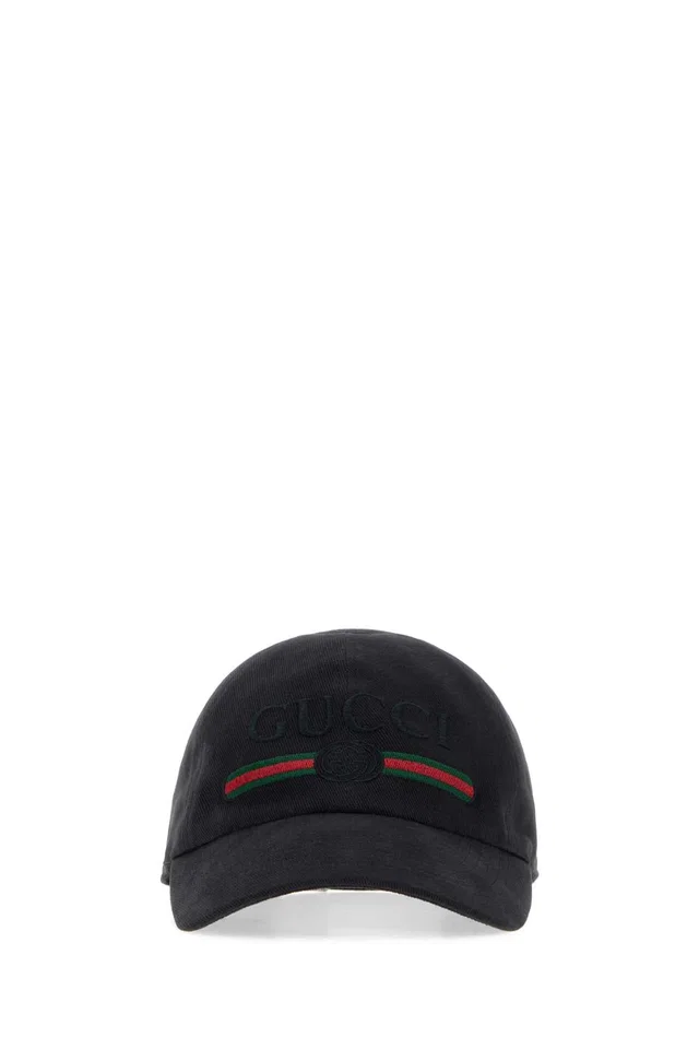 Gucci Hat Baseball Cap — Black Cotton Caps in Black Canvas from HEWI