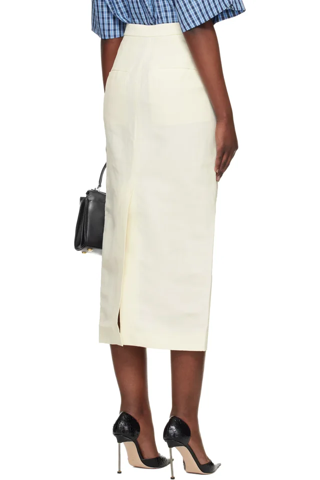 WILLY CHAVARRIA Off-White Tubo Midi Skirt, photo 3 of 4 from SSENSE