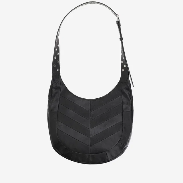 Valentino Garavani Chevron Nappa Hobo Bag — Black Leather in Black Nappa leather from HEWI