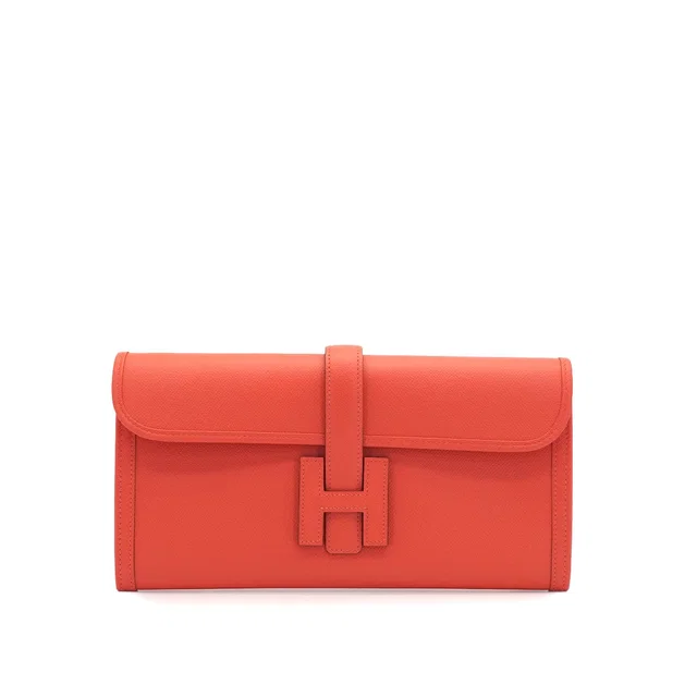 Hermès Jige Elan 29 Rose Jaipur Epsom Clutch Bag 2017 A Stamp in Pink Epsom leather from Luxury Promise