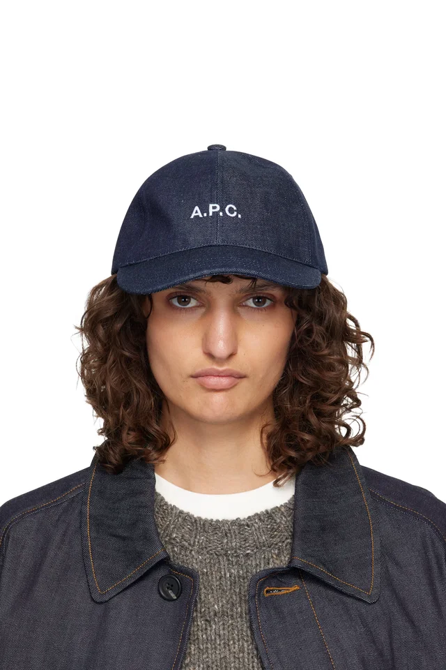 A.P.C. Navy Charlie Baseball Cap, image 1 of 1 from SSENSE