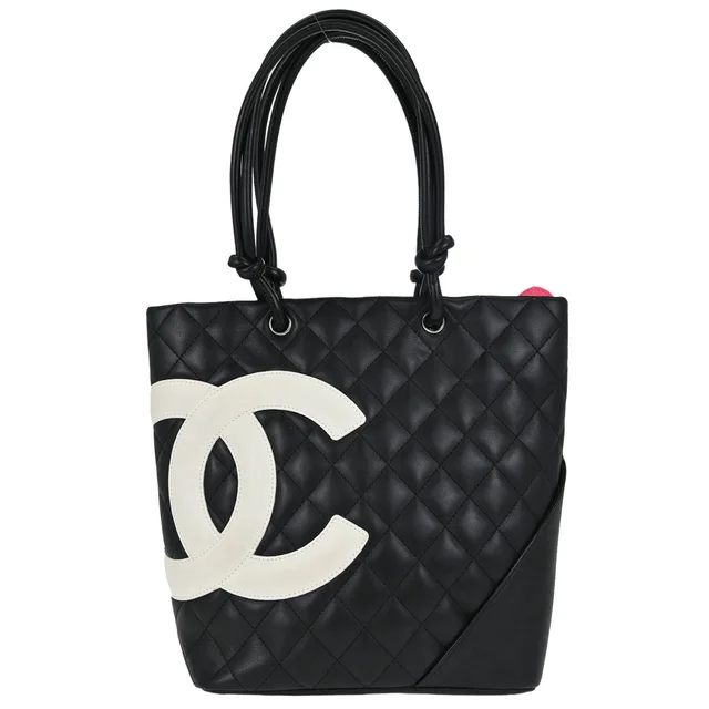 Chanel 2004-2005 Black Calfskin Cambon Ligne Tote Handbag in Black Calfskin from AMORE Vintage Tokyo