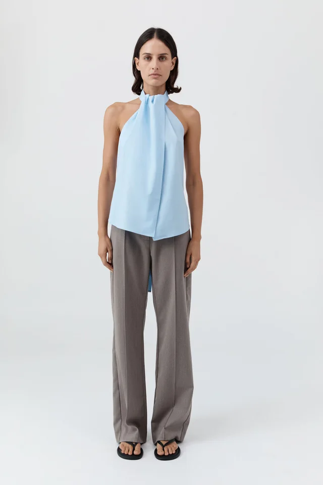 St Agni Oxford Halter Tie Back Top - Ciel Blue from St. Agni, photo 1 of 1