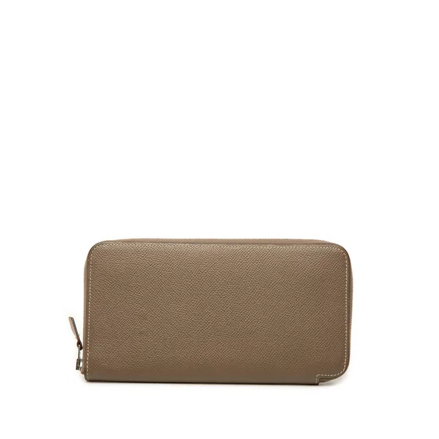 Brown Hermès Epsom Azap Silk In Long Wallet in Brown Epsom leather from Designer Revival