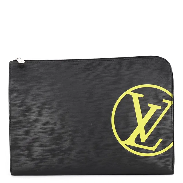Louis Vuitton Pochette Jour Noir/YellowM68198 Epi Leather Size GM in Black Leather from GALLERY RARE
