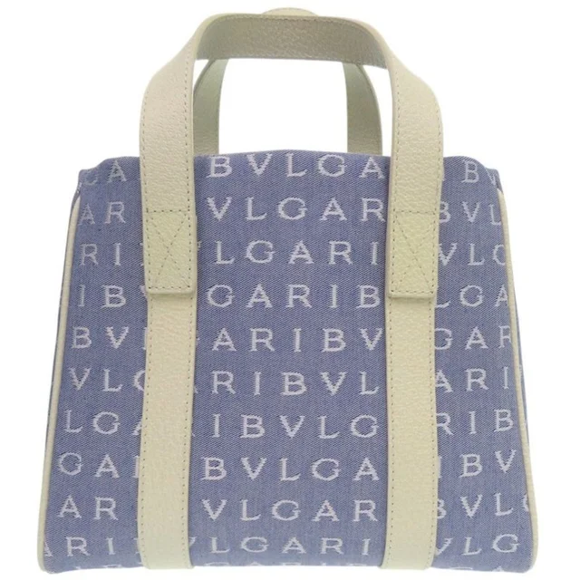 Bvlgari Logomania Mini Tote Bag Canvas Blue 0007 in blue Canvas from Poshmark