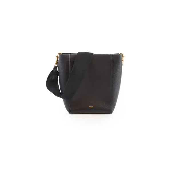 Celine Sangle Bag Black in Black Leather from The Purse Affair
