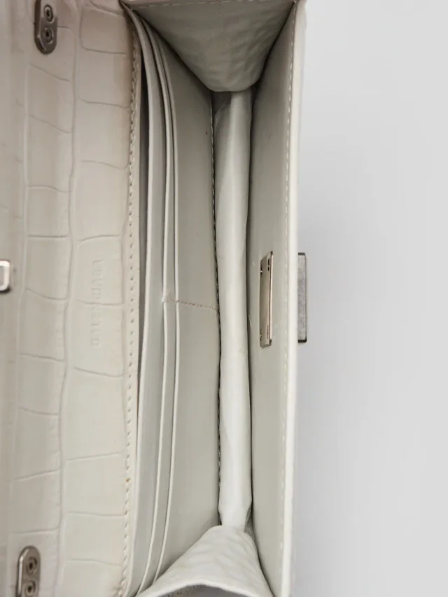 Balenciaga White Croc Embossed Calfskin Leather Gossip XS Chain Crossbody Bag in White Calfskin from Yoogis, photo 8 of 10