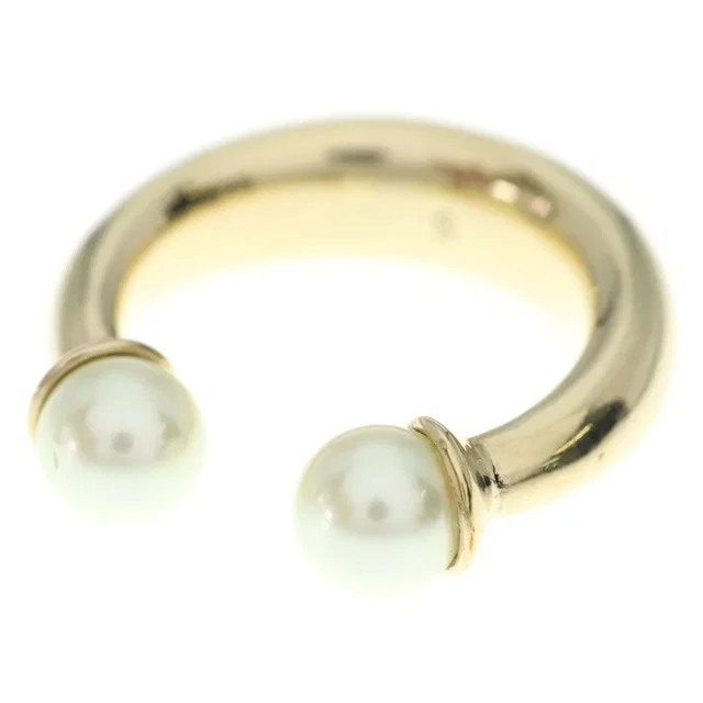 Dior Faux Pearl Ring Gold White in White from The Reluxe