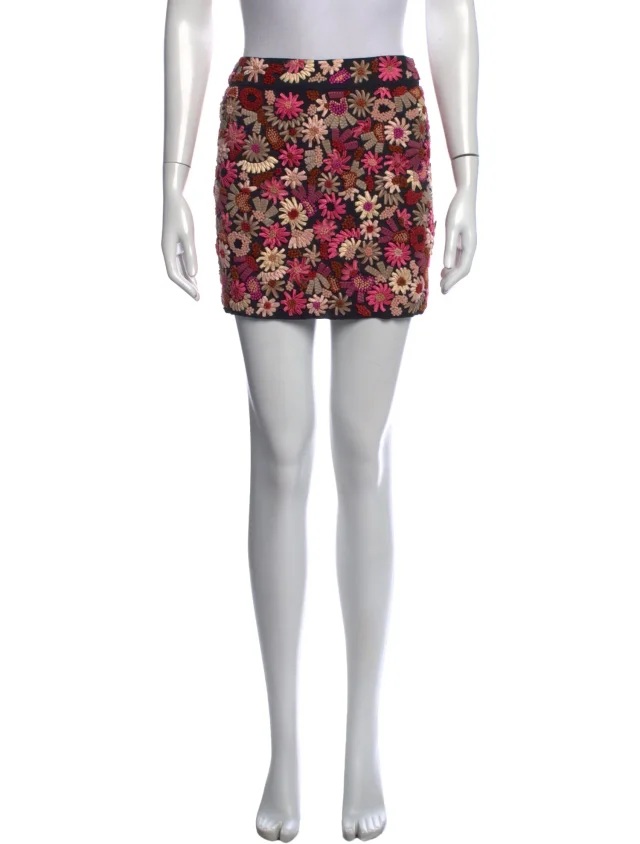 Tom Ford Silk Mini Skirt in black|pink Silk from The RealReal