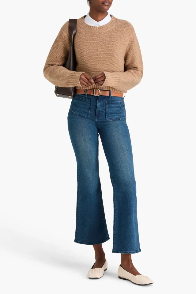 Veronica Beard Crosbie High-Rise Slim Wide-Leg Jeans in Mid denim, photo 2 of 4 from THE OUTNET