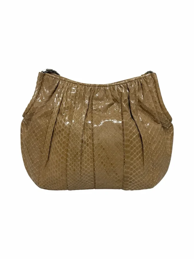 Judith Leiber Reptile Patent Tan Leather Handbag in brown|neutral Patent leather from Poshmark