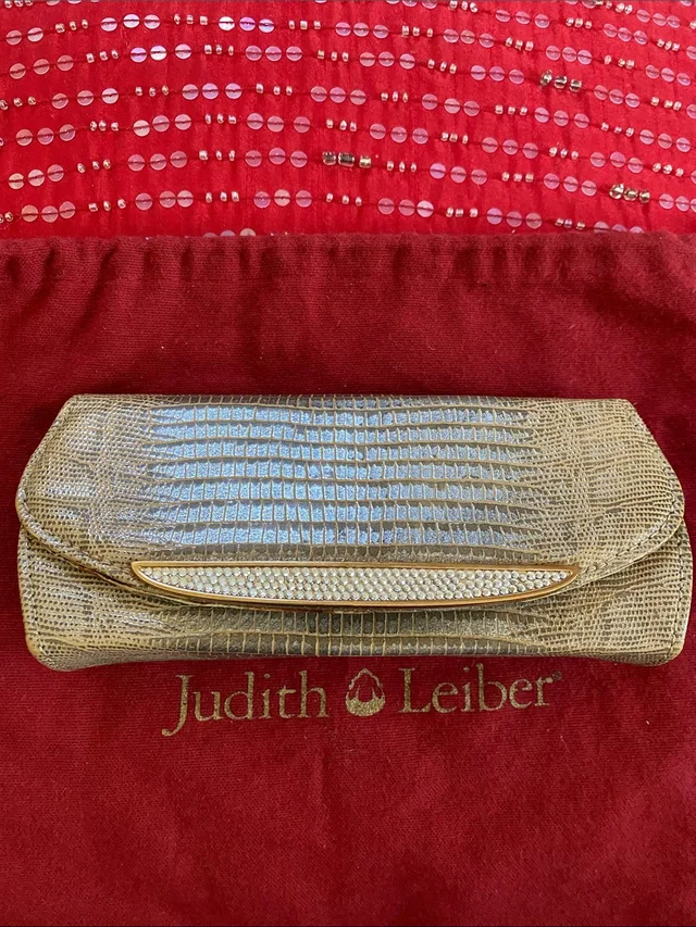 Judith Leiber Judith Lieber Croc Style Gold Crystal Embellishment Case/Clutch in gold Crocodile from Poshmark, photo 1 of 1