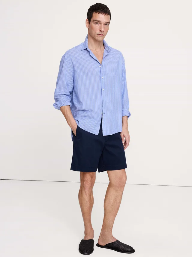Banana Republic Relaxed-Fit Stripe Seersucker Shirt in Blue from Banana Republic (Canada), photo 1 of 1