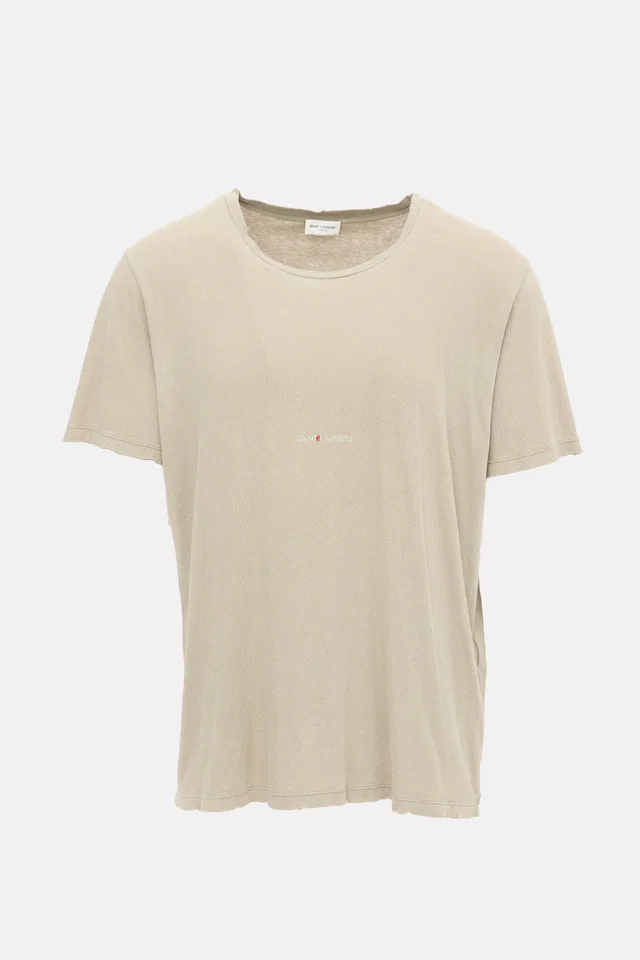 Saint Laurent Distressed Logo T-Shirt from VSP Consignment