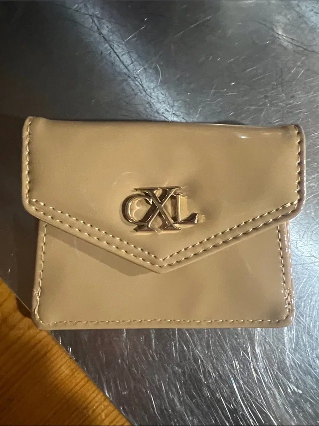 Christian Lacroix Latte Color Patent Mini Envelope Card Holder With Gold Logo in brown|neutral Patent leather from Poshmark, photo 1 of 1