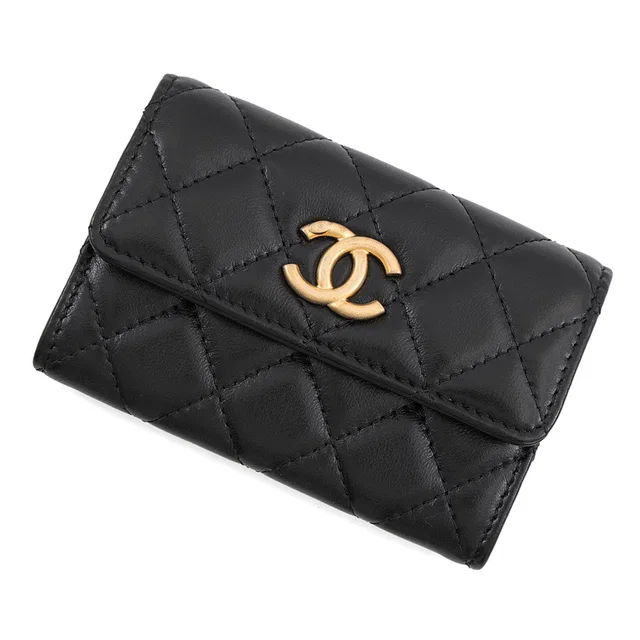Chanel Matelasse Flap Card Case BlackAP2563 B07244 NG538 Lambskin in Lambskin from GALLERY RARE