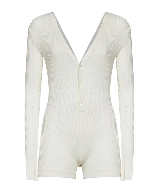 Mugler Long-Sleeved V-Neck Knitted Jumpsuit, photo 2 of 3 from SENSER