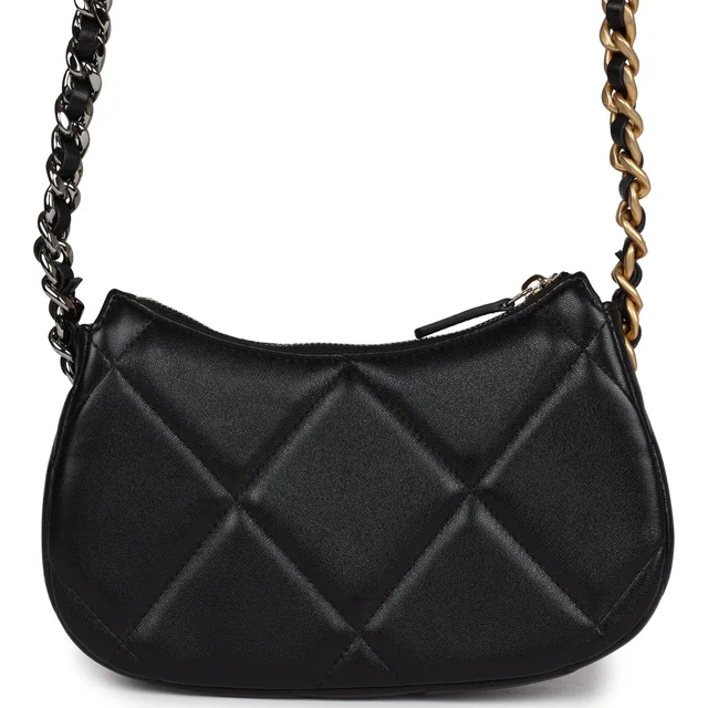 Chanel 19 Hobo Chain Bag Black Calfskin Mixed Metal Hardware in Black Calfskin from Madison Avenue Couture, photo 4 of 10