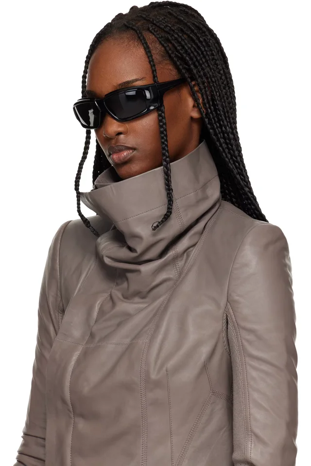 Rick Owens Black Temple Rick Sunglasses, photo 4 of 4 from SSENSE