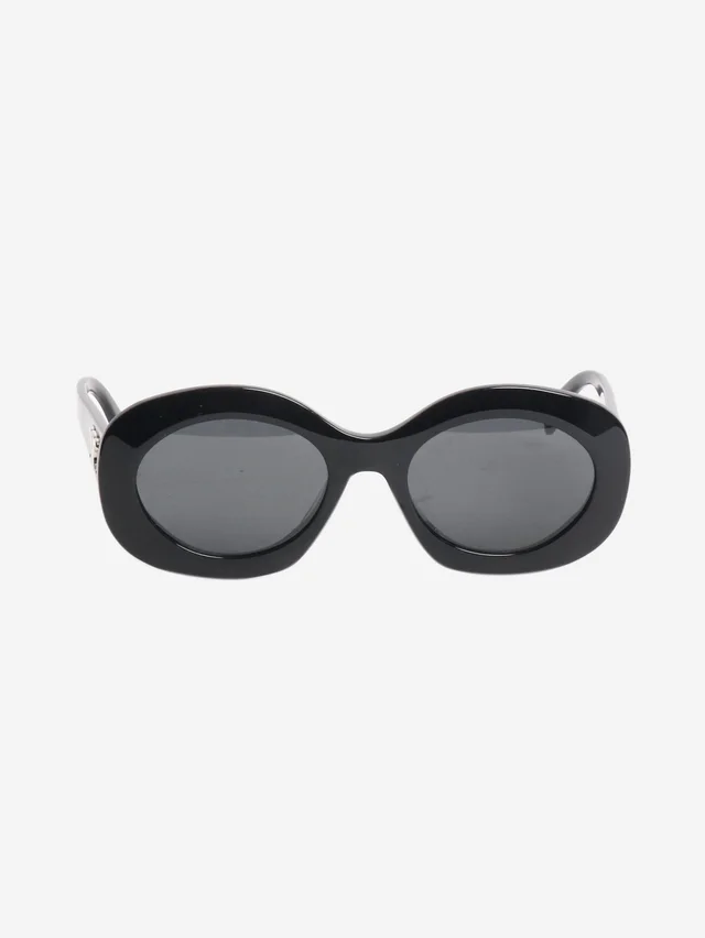 Celine Black Triomphe oversized round-frame sunglasses in Black from Sign of the Times