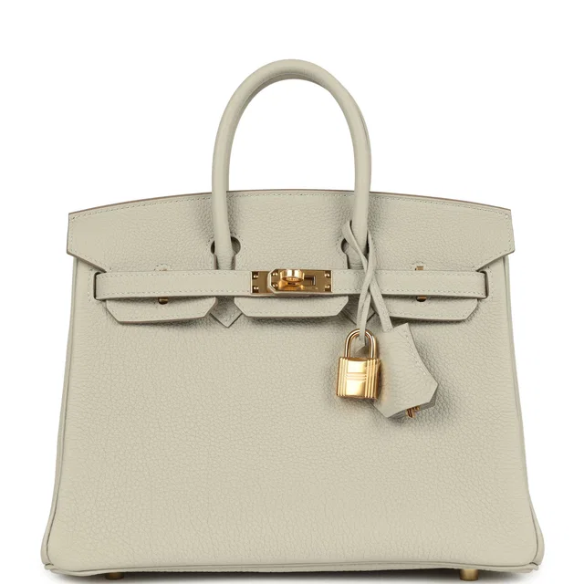 Hermès Birkin 25 Gris Perle Togo Gold Hardware in Grey Togo leather from Madison Avenue Couture