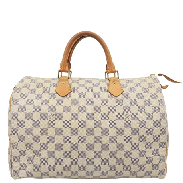 Louis Vuitton Speedy 35 Damier Azur Satchel Bag White in White Canvas from Dallas Designer Handbags
