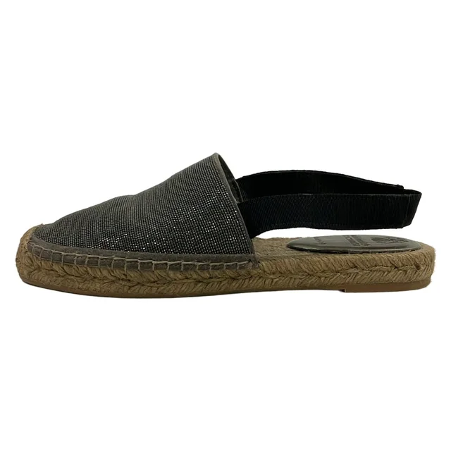 Brunello Cucinelli Sandals Dark Gray Black Espadrilles Monile in Black Suede from The Reluxe