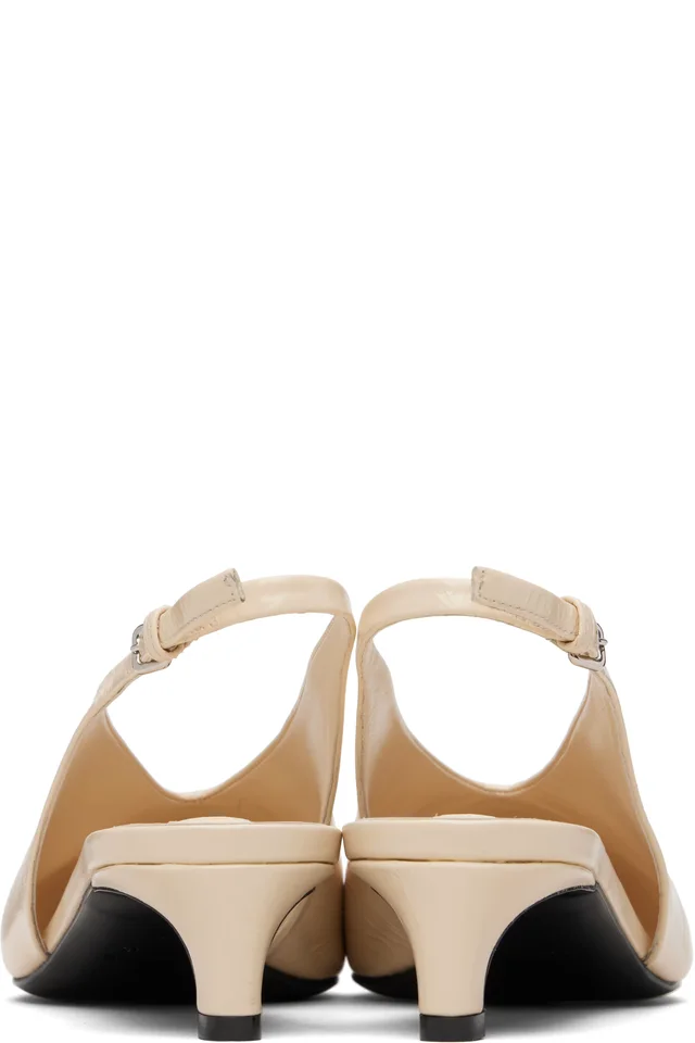 Jil Sander Off-White Slingback Heels, photo 2 of 5 from SSENSE