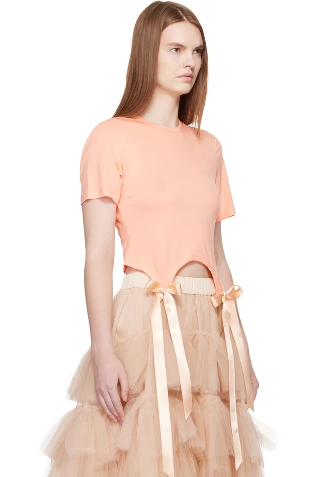 Simone Rocha Pink Bow Tail Easy T-shirt, photo 2 of 4 from SSENSE