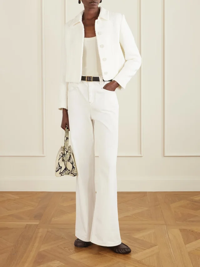 ANOTHER TOMORROW Cropped cotton bouclé-tweed jacket in White, photo 2 of 2 from NET-A-PORTER (Canada)