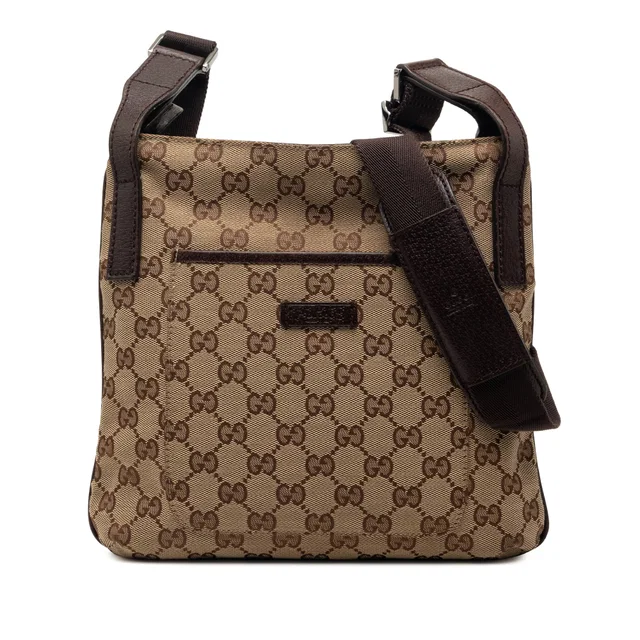 Beige Gucci GG Canvas Crossbody in Beige Canvas from Designer Revival