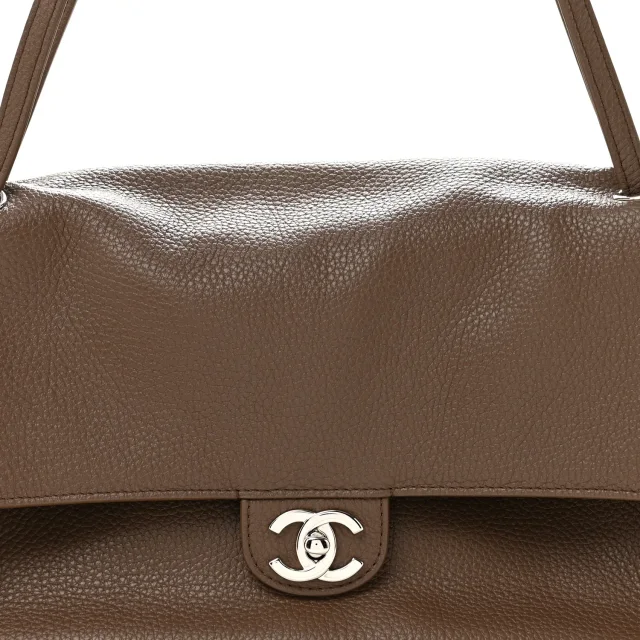 Chanel Grained Calfskin Small Souplissimo Maxi Flap Light Brown in Brown Caviar leather from FASHIONPHILE, photo 8 of 11
