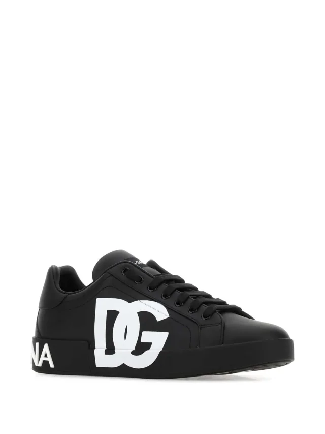 Dolce & Gabbana calfskin nappa Portofino sneakers with DG logo print, photo 2 of 2 from FARFETCH