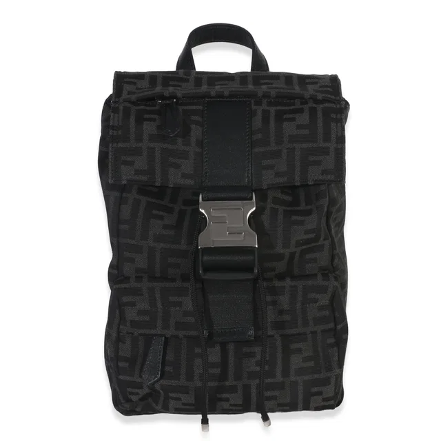 Fendi Black Zucca Canvas Small Fendiness Crossbody Bag Handbag in Black Canvas from HEWI