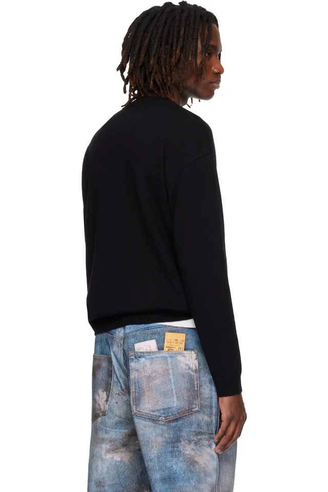 Andersson Bell Black Heart Message Crew-Neck Sweater, photo 3 of 3 from SSENSE