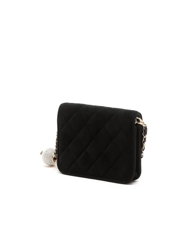 Chanel Mini Velvet Pearl Crush Wallet On Chain Bag in Velvet from A Retro Tale, photo 3 of 6