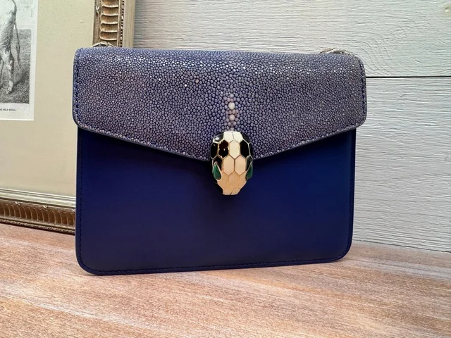 6944 - Bvlgari Serpenti Forever Small Shoulder Bag - Stingray in blue Leather from Poshmark