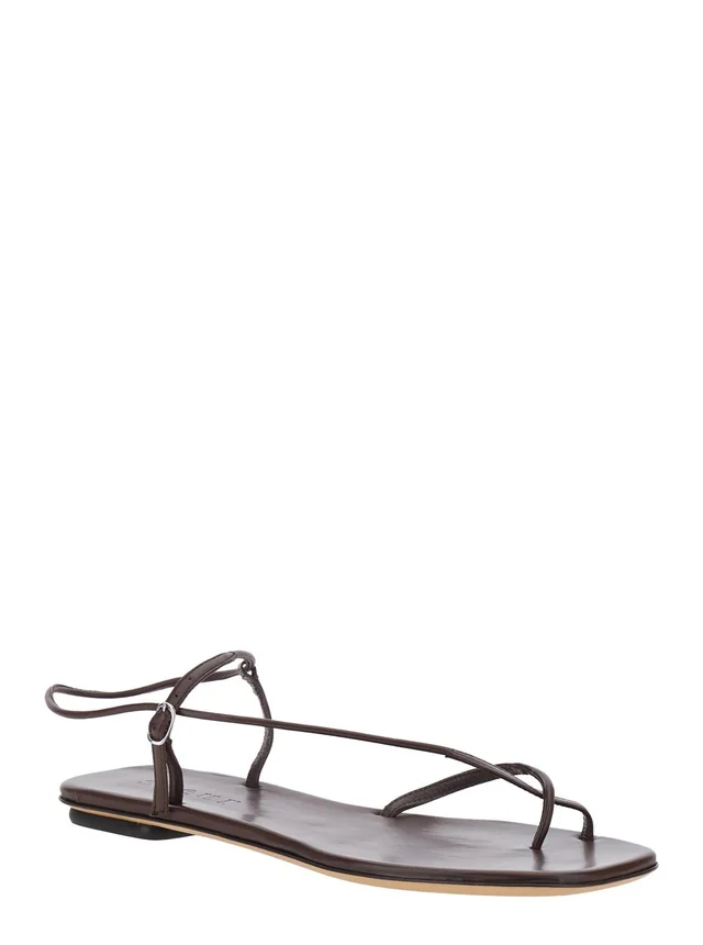 SOEUR Brown Leather Sandals with Logo Imprinted on Insole for Women in Brown 100% Cow, photo 4 of 8 from Gaudenzi Boutique