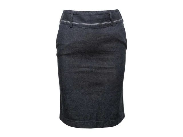 Dark Wash Celine Denim Knee-Length Bodycon Pencil Skirt Size FR 36 in Denim from Designer Revival