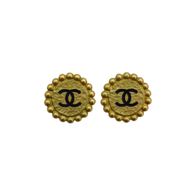 Chanel Vintage Earrings Round Cocomark Accessory 94P from Luxury Promise