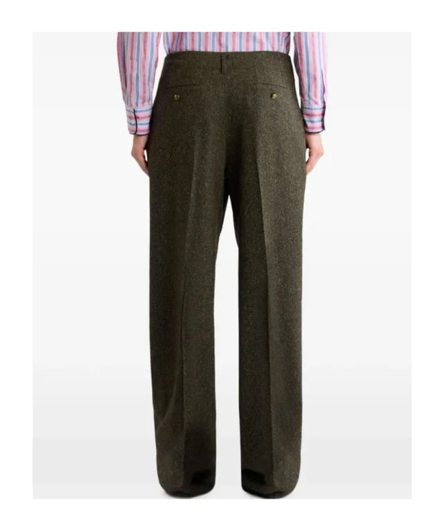 Etro WOOL-BLEND JACQUARD TROUSERS WITH PEGASO BUTTONS, photo 2 of 2 from SENSER