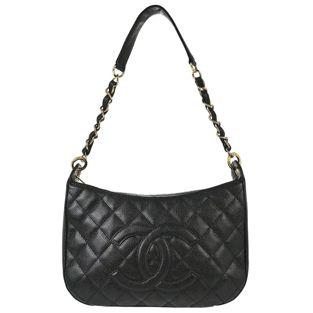 Chanel 2003-2004 Black Caviar Skin Hobo Handbag in Black Caviar leather from AMORE Vintage Tokyo
