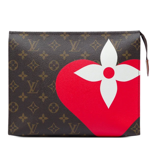Brown Louis Vuitton Monogram Game On Toiletry Pouch 26 Clutch Bag in Brown Coated canvas from Designer Revival