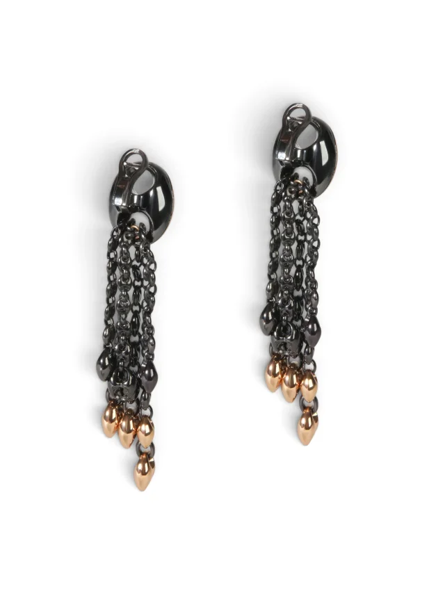 Gucci Rose Gold & Black Sterling Silver Mariner Link Earrings in Black Mixed from Season 2 Consign, photo 3 of 3