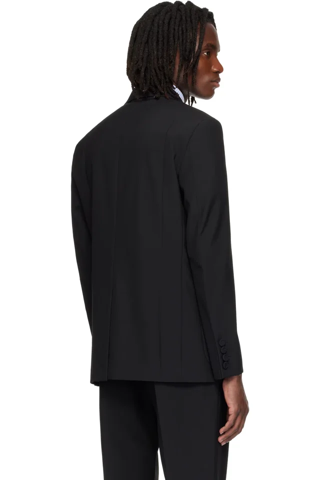 Valentino Black Double-Breasted Wool Blazer, photo 3 of 4 from SSENSE