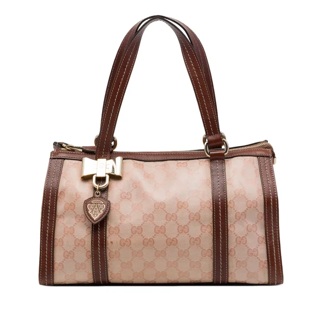 Brown Gucci GG Crystal Duchessa Handbag in Brown Coated canvas from Designer Revival